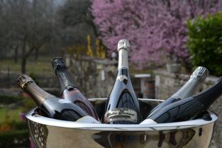 5 bouteilles de champagne dans seau 2